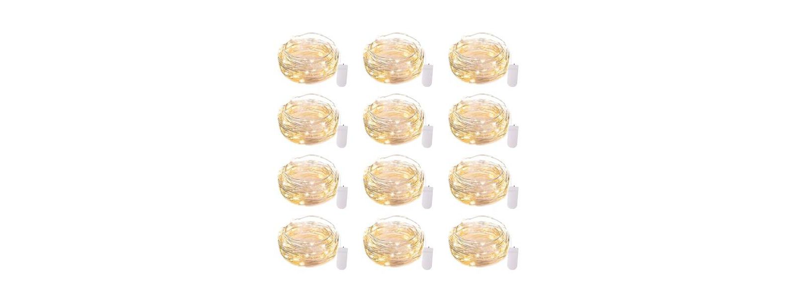 GNUADZ 12 Pack LED Fairy Lights Battery Operated Waterproof Wire String Lights for DIY Wedding Party Decorations
