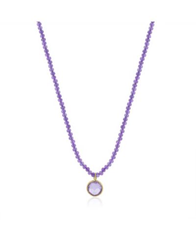 Золотое ожерелье The Lovery Amethyst Bead Bezel 14K Yellow Gold