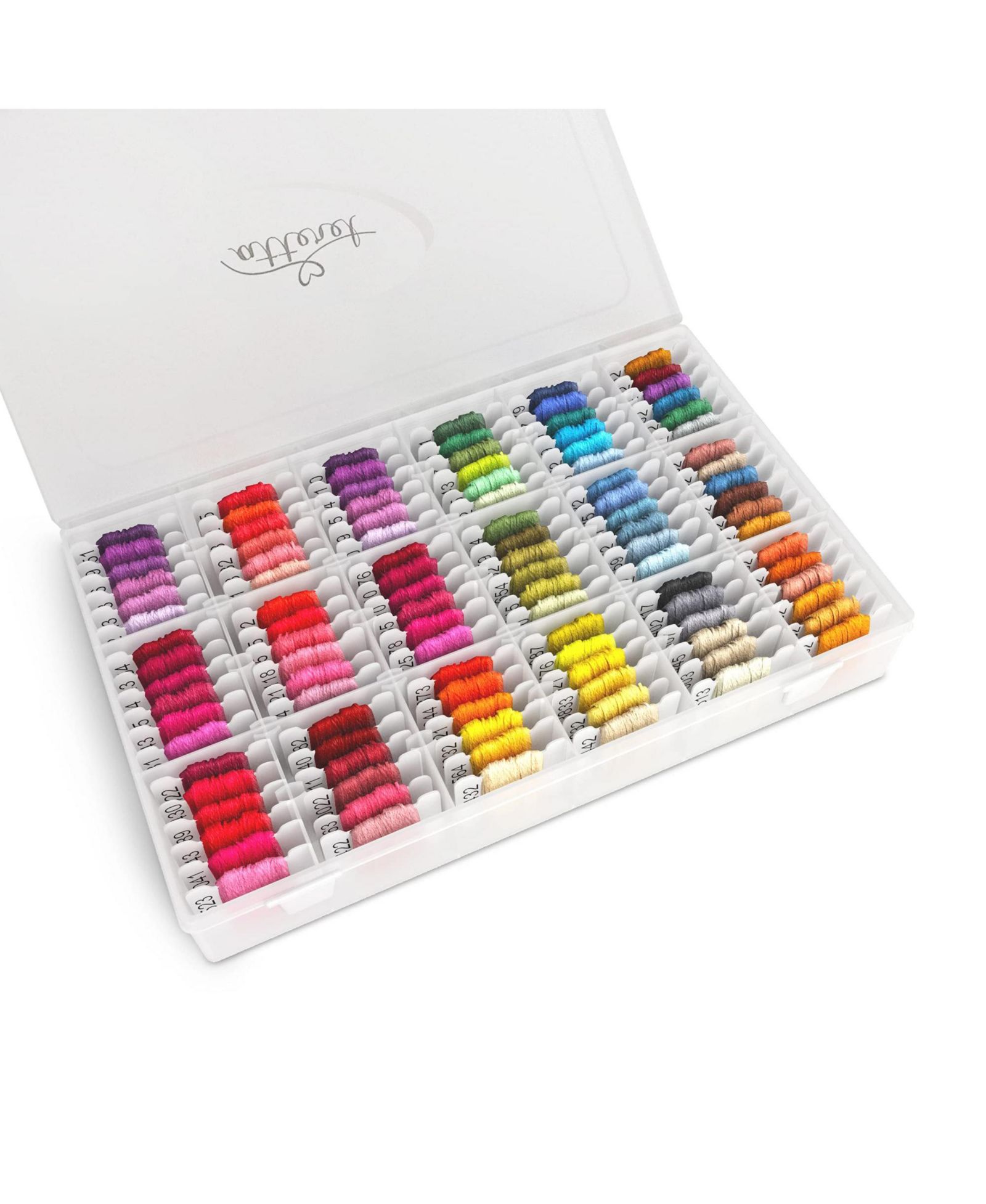 GNUADZ 108 colors Embroidery Floss Kit Cotton Metallic Threads DMC Color Coding Cross Stitch Friendship Bracelets Crafts Organizer Box