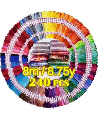 GNUADZ 240 skeins Embroidery Floss Egyptian Cotton Cross Threads Friendship Bracelets String 120 colors