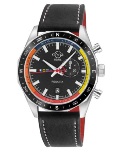 Мужские часы GV2 by Gevril Regatta Swiss Quartz Italian Leather Strap