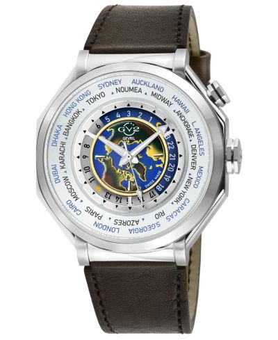 GV2 by Gevril Мужские часы Marchese Swiss Quartz с кожаным ремешком