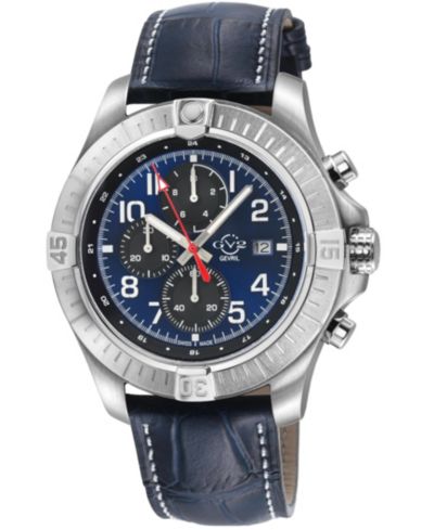 GV2 by Gevril Men's T38 Swiss Quartz Italian Leather Strap Watch