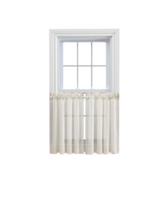 Ellis Curtain Cotton Voile Rod Pocket Tailored Tier Pair for Windows 80" x 30" Natural