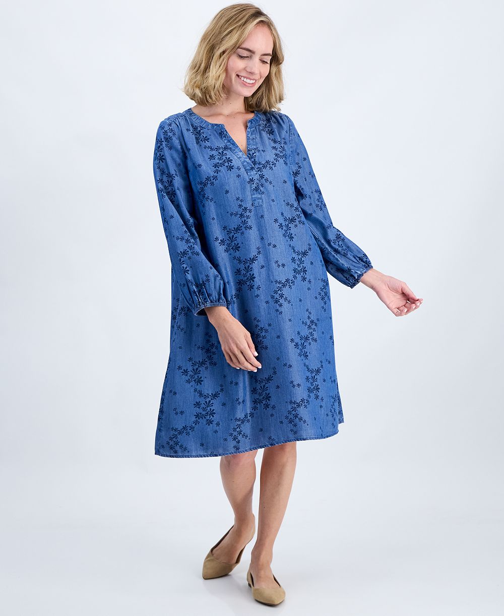 Платье Style & Co Petite Floral-Print Popover Dress