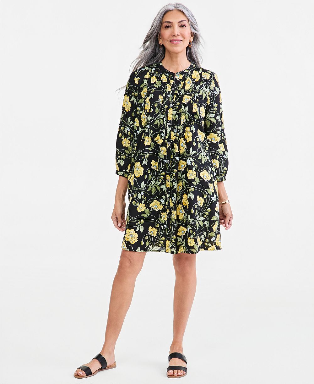 Женское платье Style & Co Printed Pintuck Shift