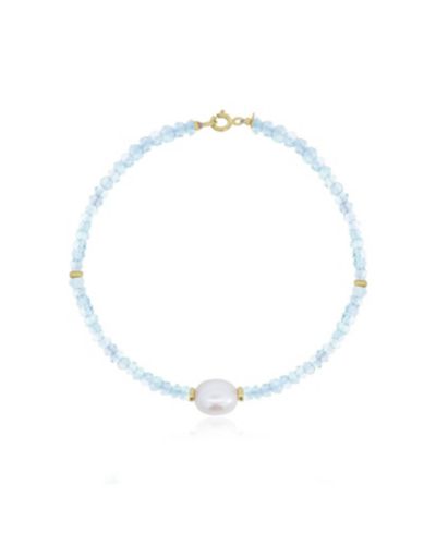 Браслет The Lovery Blue Topaz Bead Pearl 14K Gold
