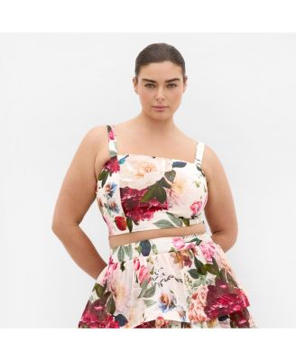 Женский укороченный топ CITY CHIC Bianka Bloom Print, Plus Size