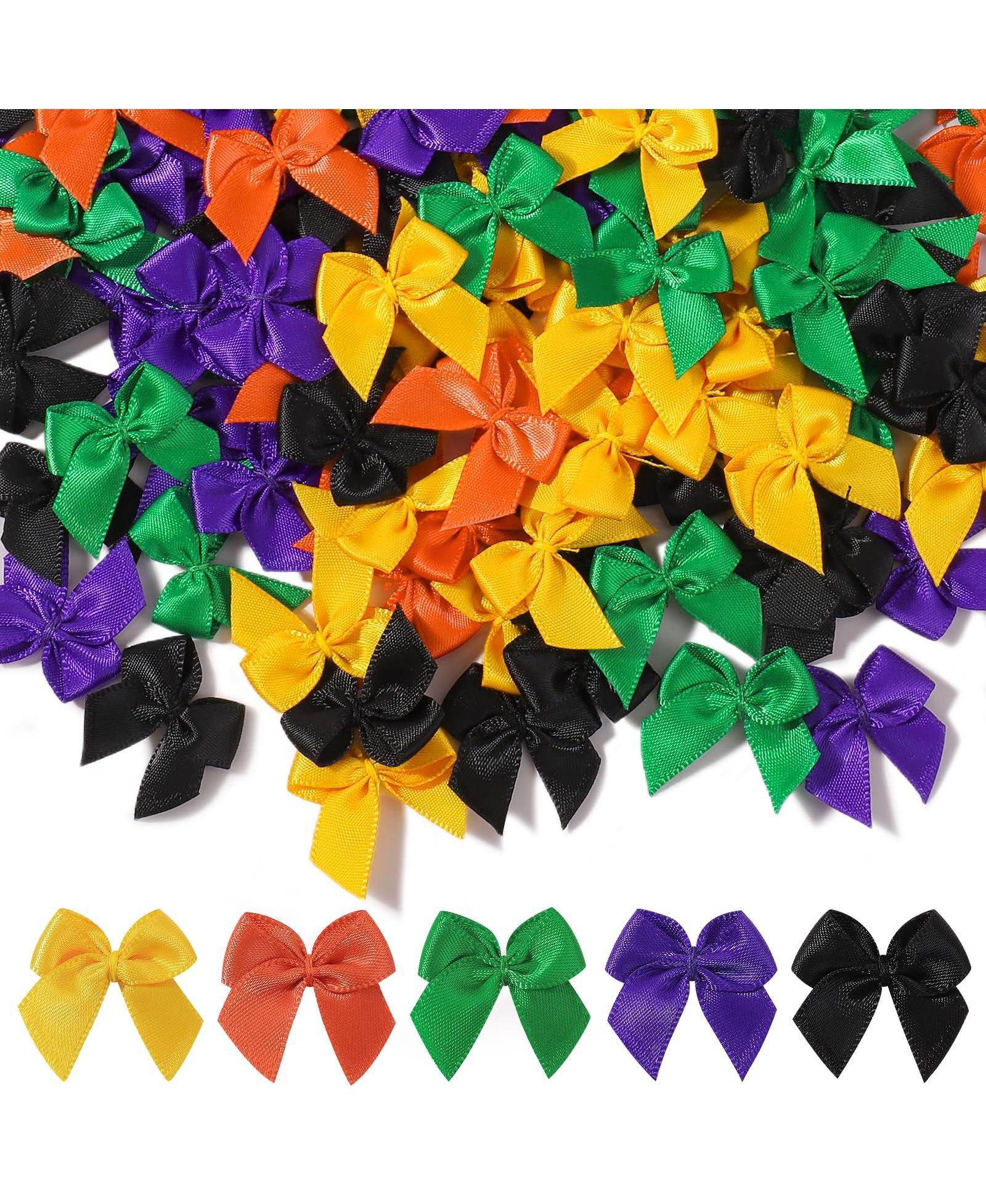 Декоративные бантики GNUADZ 200pcs Mini Satin Ribbon для творчества и подарков, разноцветные