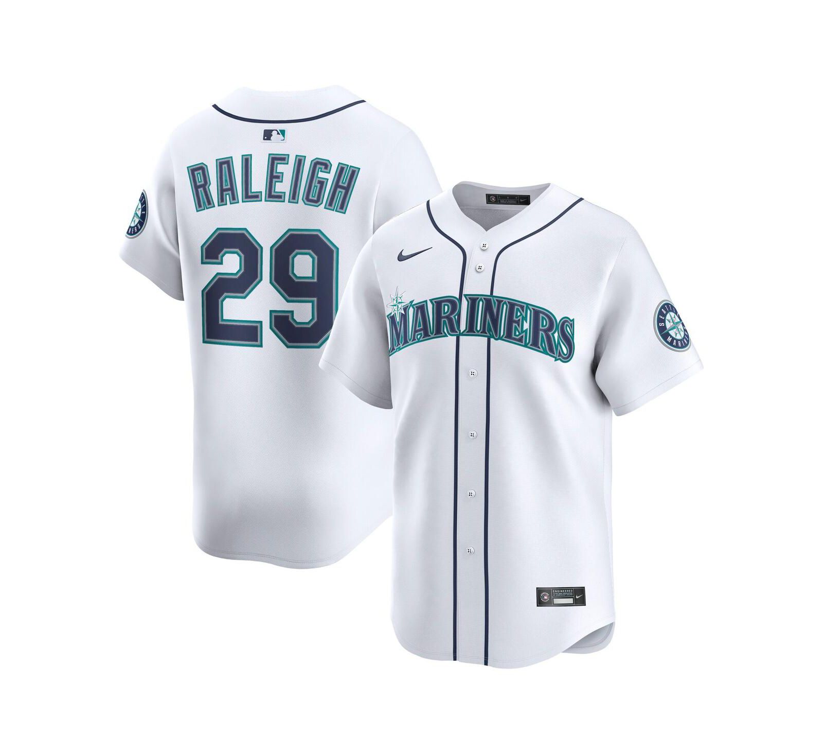 Мужская джерси Nike Cal Raleigh Seattle Mariners Home Limited Player