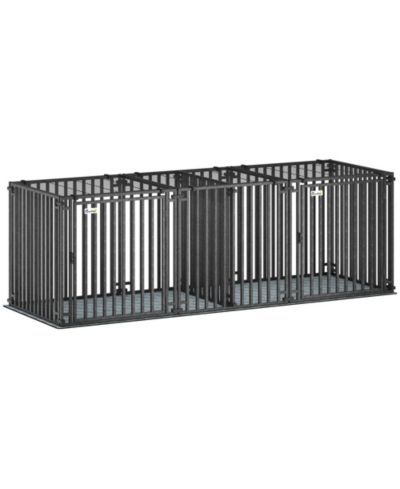 PawHut 83"L Heavy Duty Dog Crate, Extra Large Dog Kennel with Divider and Mat