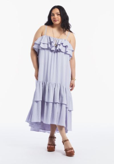 June & Vie Women's June and Vie High-Low Ruffled Hem Maxi Dress