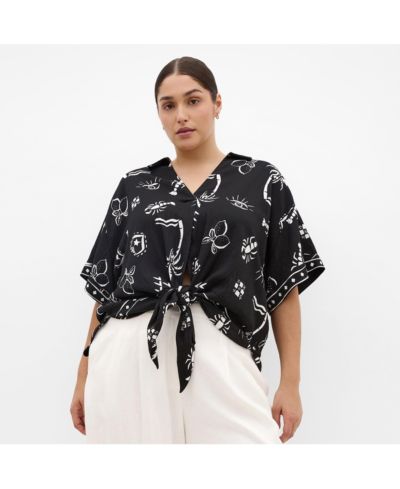 Женская рубашка CITY CHIC Plus Size с принтом Resort Border