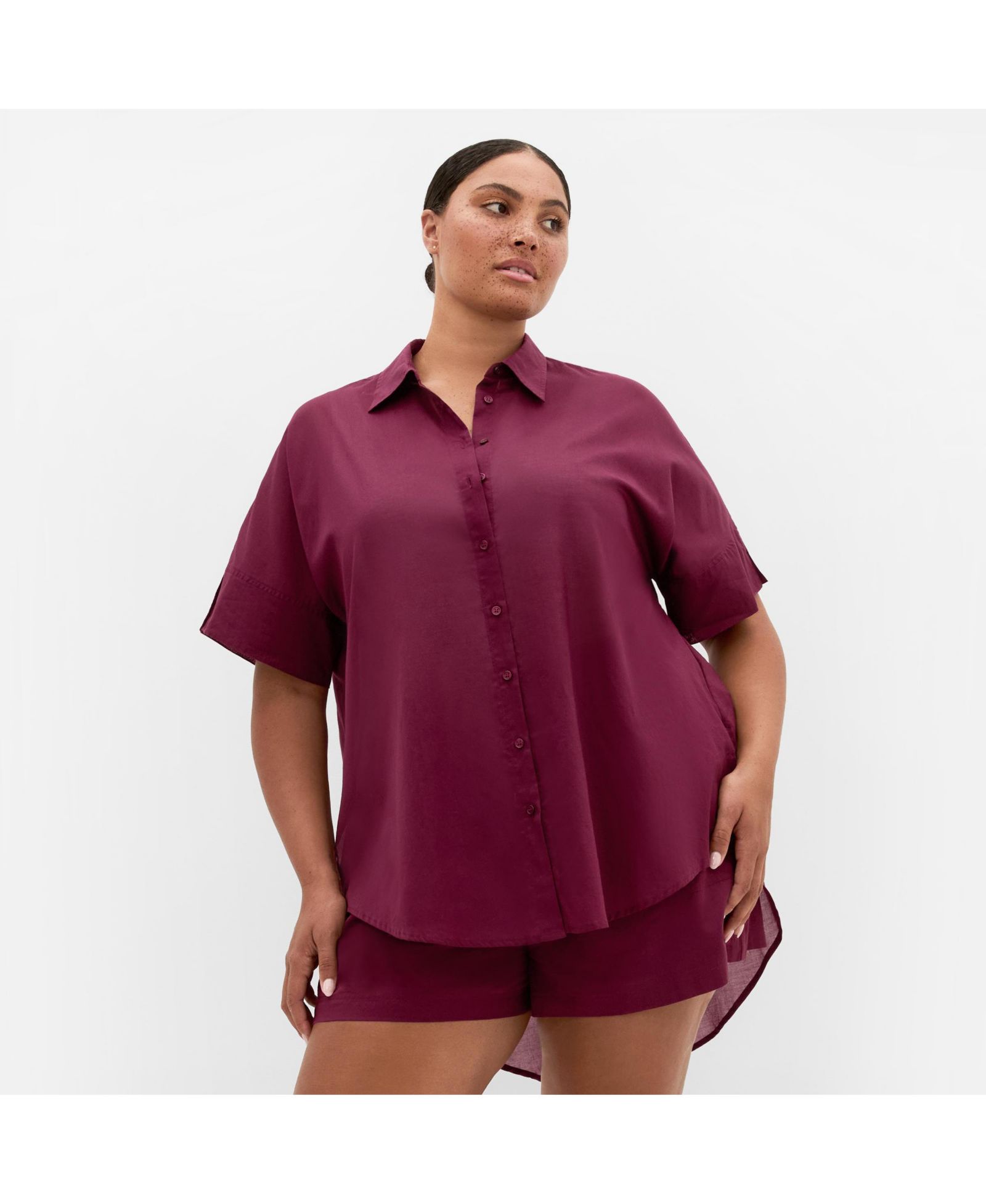CITY CHIC Plus Size Lola Longline Cotton Shirt