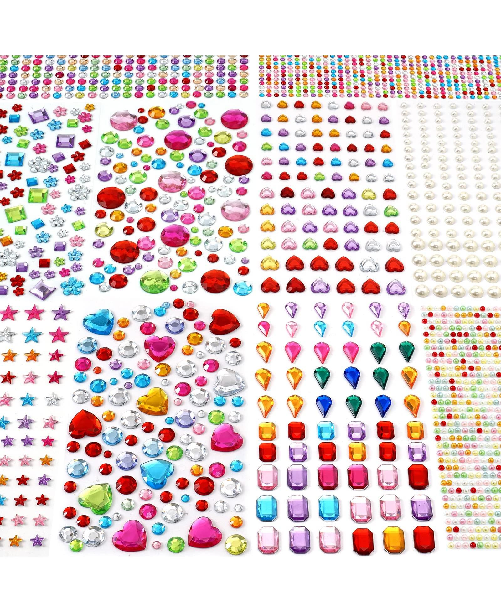 GNUADZ 2774pcs Self Adhesive Rhinestone Stickers Jewels Heart Craft Supplies Bling Gems