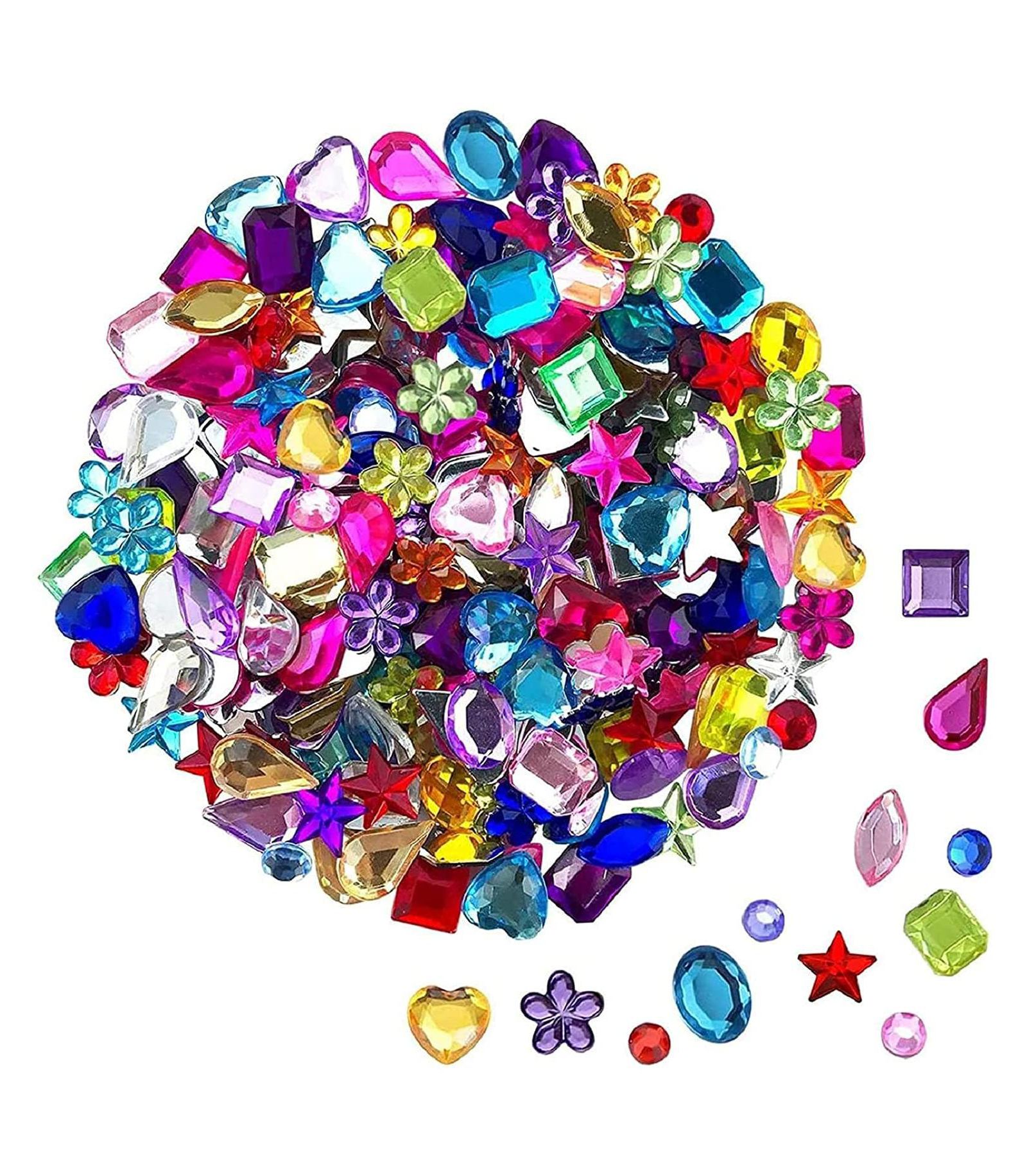 Декор GNUADZ 600pcs Flatback Rhinestones Jewels Pirate Party Crafting Embellishments 6 Shapes