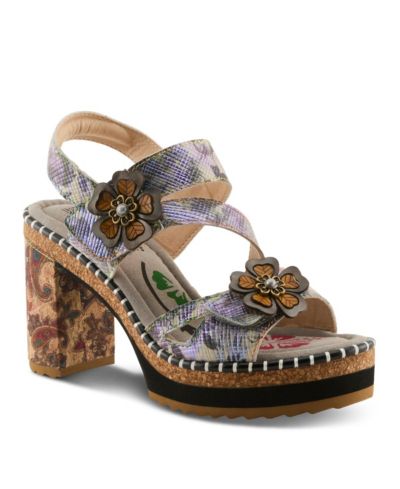 L'Artiste Women s Escapartist Artistic Sandal with Supportive Block Heel Comfort