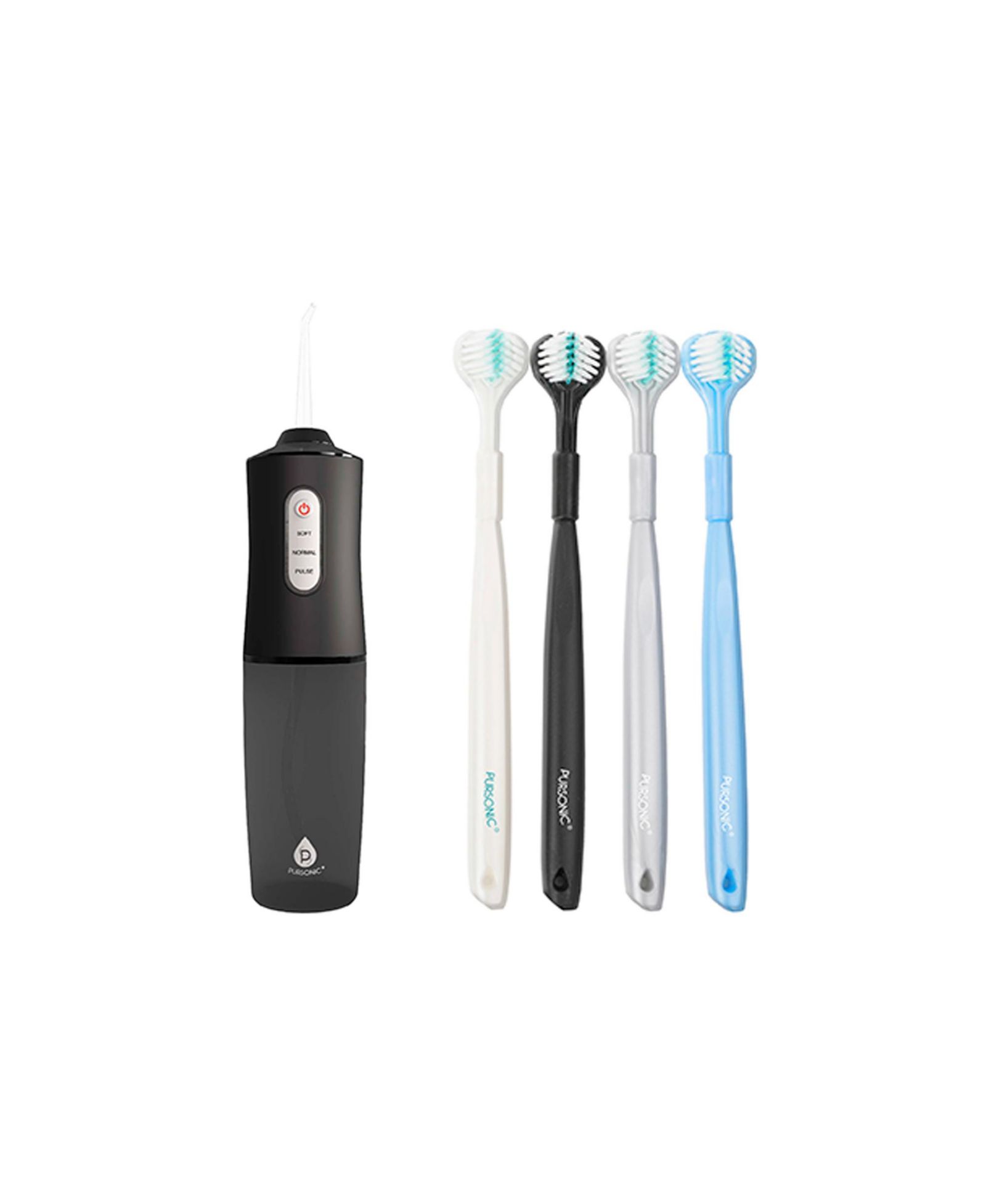 PURSONIC USB Rechargeable Water Flosser and 3D Advanced Tech Toothbrush Set