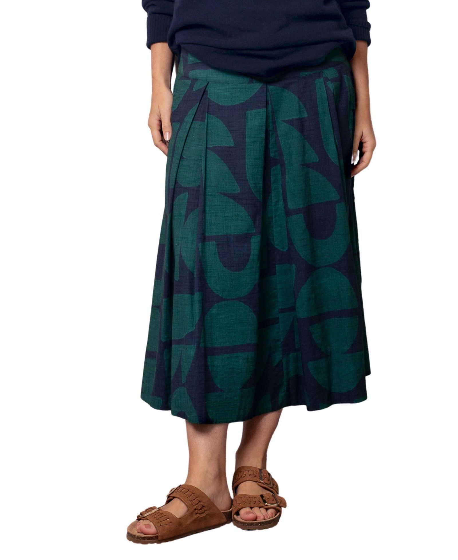 Celtic & Co. Women's Box Pleated Midi Skirt