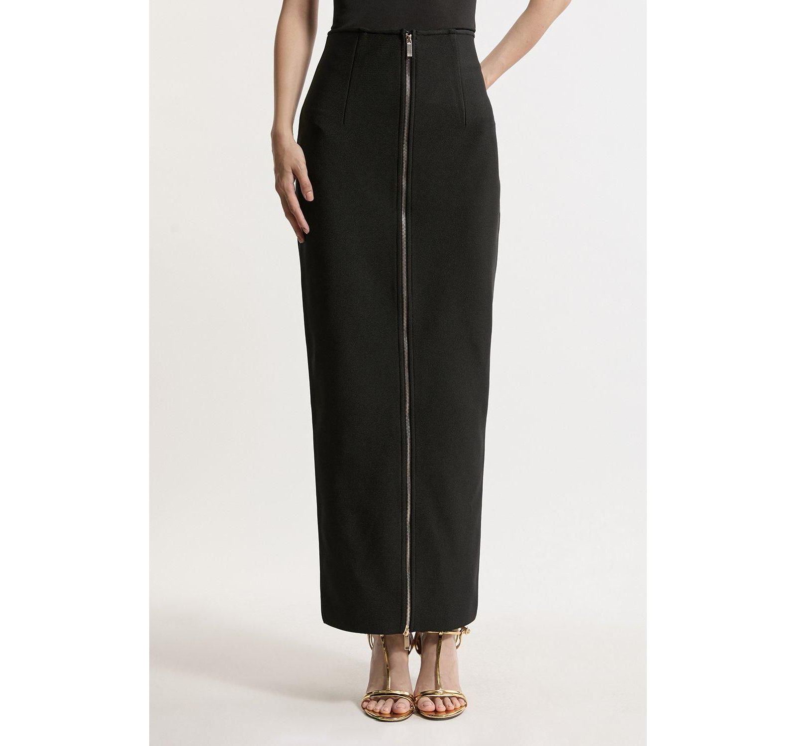 Karen Millen Women's Figure Form Zip Maxi Skirt