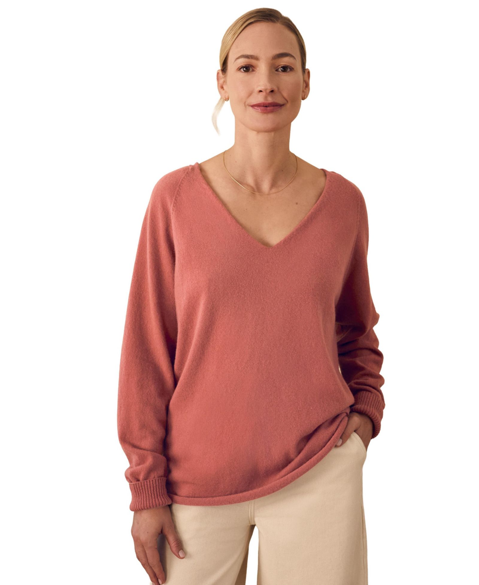 Celtic & Co. Women's Celtic and Co. British Geelong Relaxed V-Neck Sweater