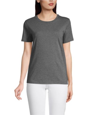 Lands' End Женская футболка Supima Cotton Relaxed Crew Neck, Tall