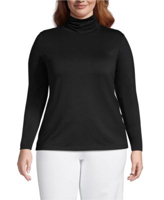 Lands' End Plus Size легкий облегающий лонгслив с высоким горлом