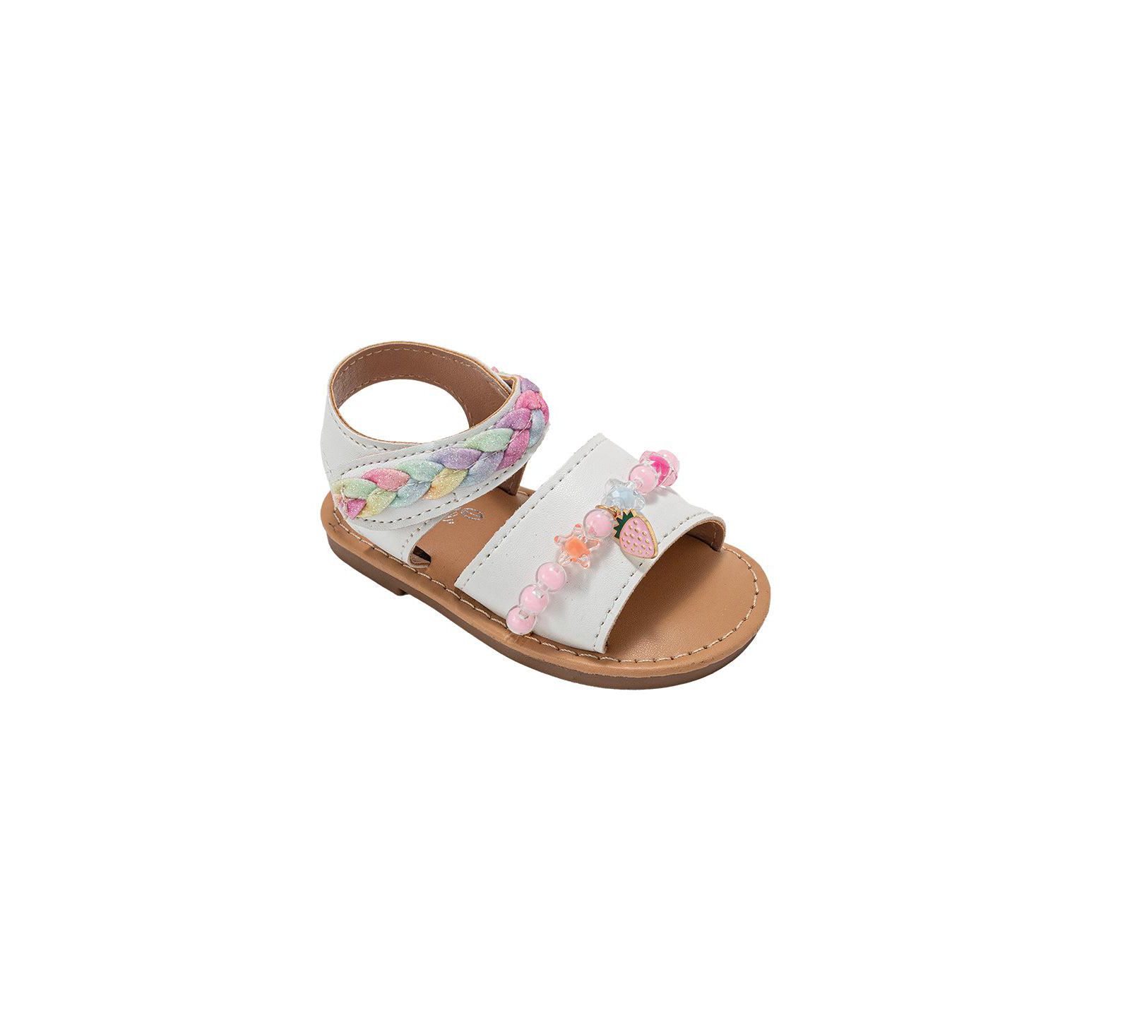 Модные детские сандалии Bebe с блестящим плетением и браслетом