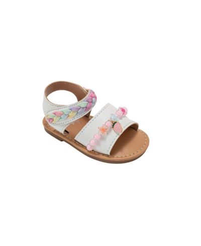 Модные детские сандалии Bebe с блестящим плетением и браслетом