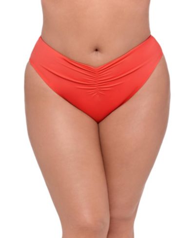 S3 Apparel Women's Smoothing and Sculpting Cinch Front High Cut Bikini Swimsuit Bottoms