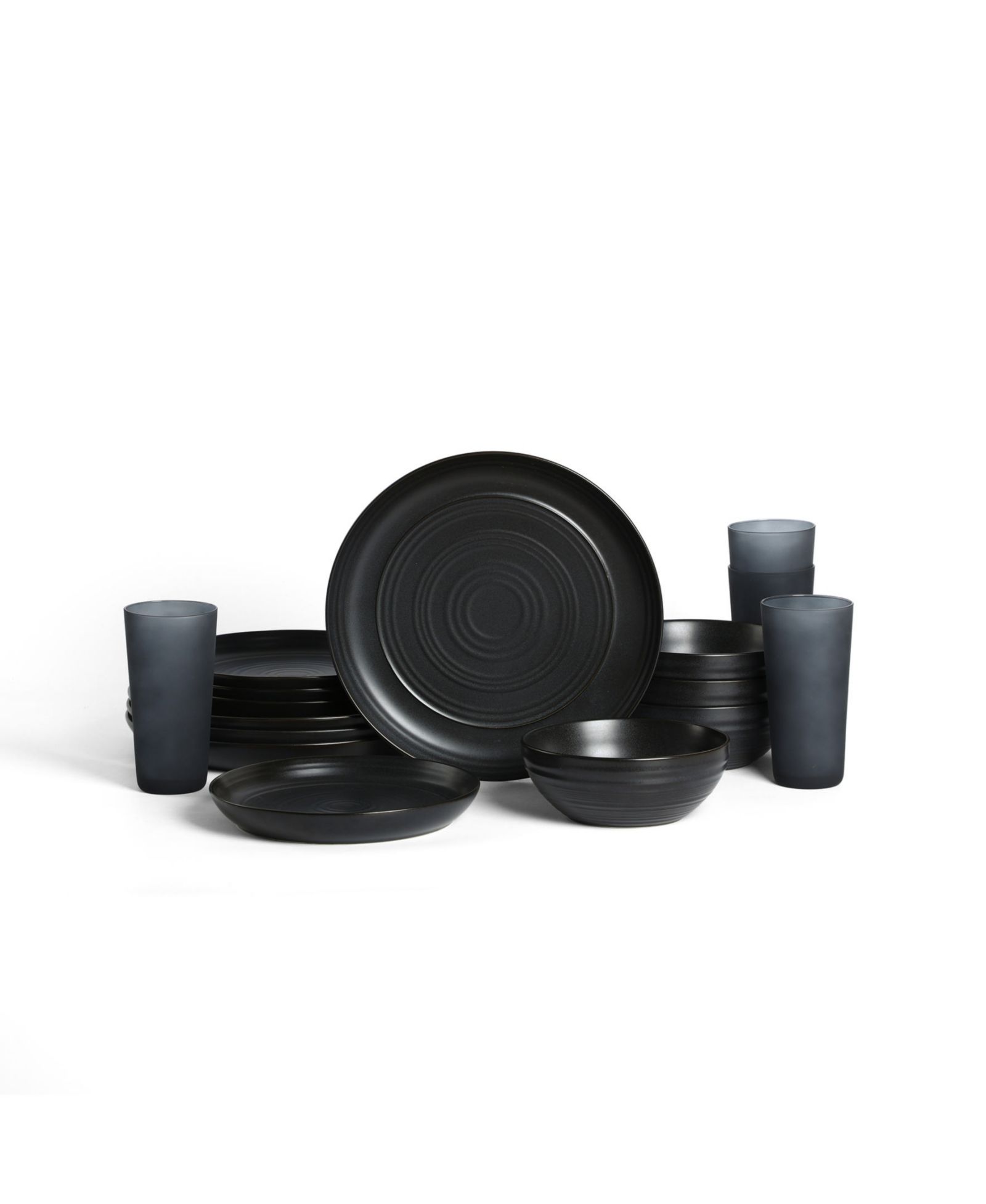 Stone Lain Elio 16-Pc. Dinnerware & Glassware Set, Service For 4