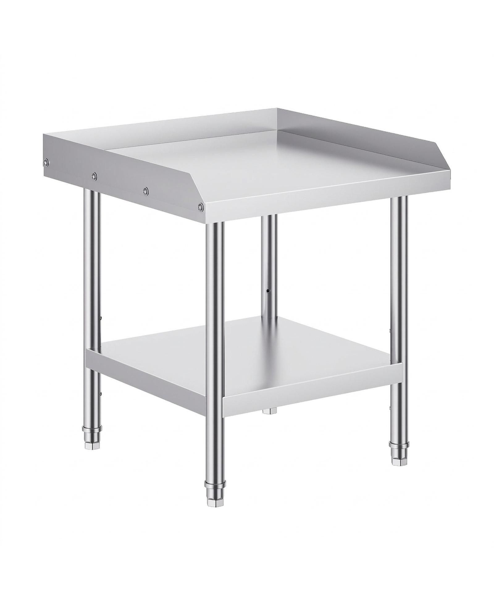 SUGIFT Stainless Steel Work Table 24 x 24 x 26 in Commercial Food Prep with Backsplash