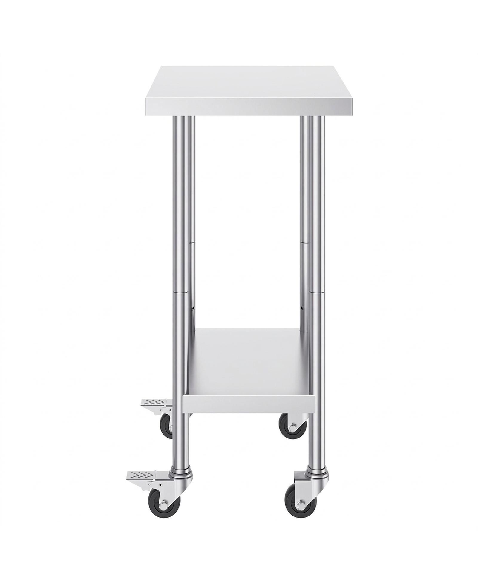 SUGIFT Stainless Steel Work Table 24 x 18 x 38 in Adjustable Height for Commercial Kitchen