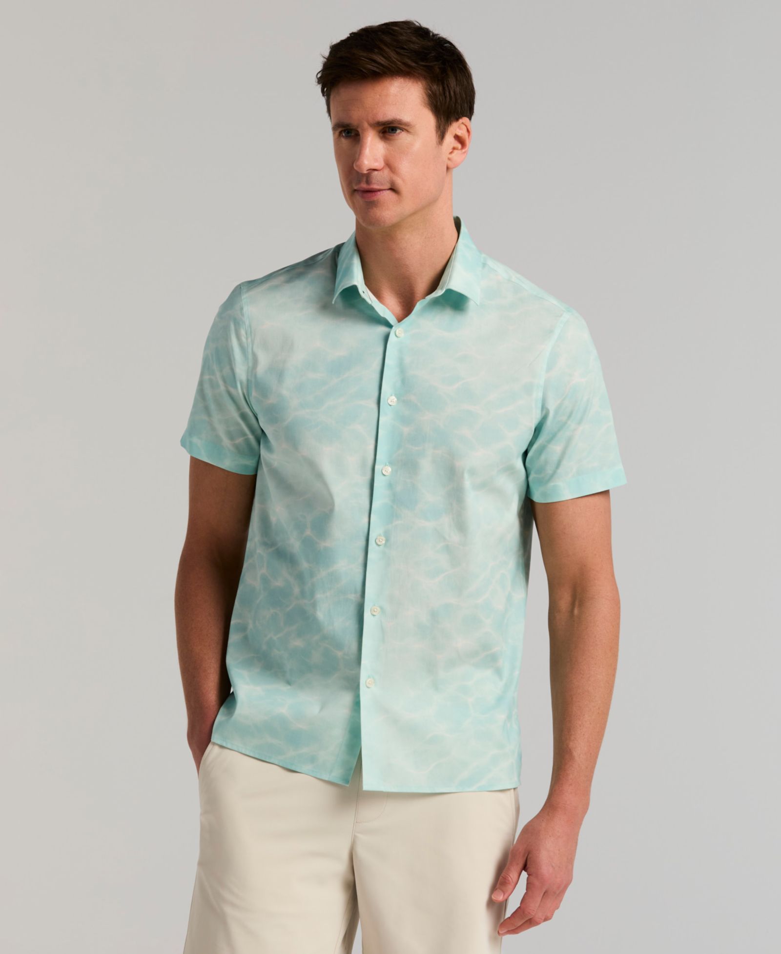 Perry Ellis Men's Printed Poplin Short-Sleeve Shirt