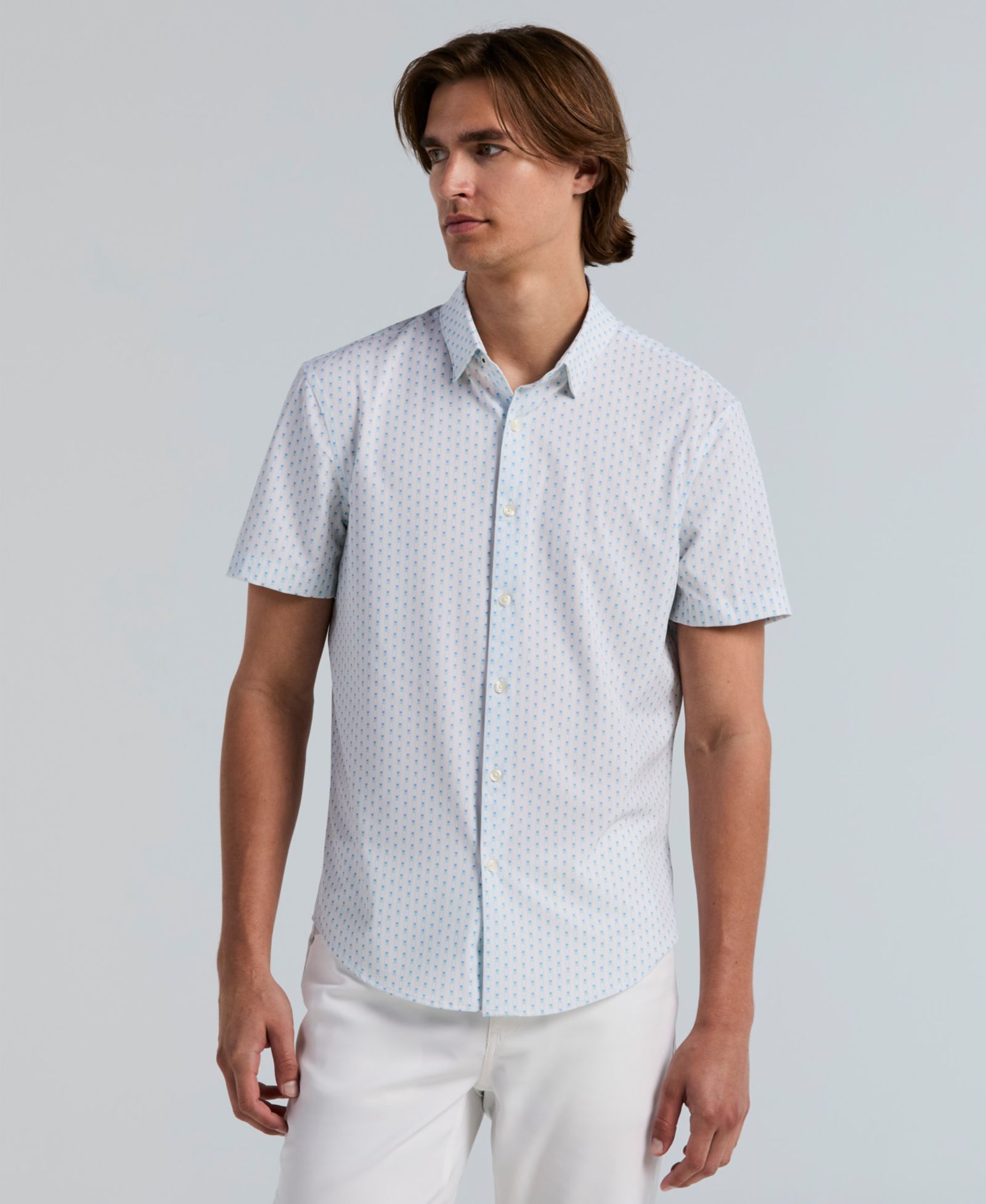 Мужская рубашка Perry Ellis Square Stripe Print