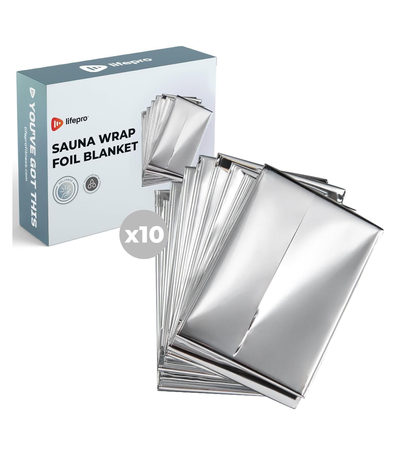 LifePro Sauna Wrap Foil Blanket 63" x 82.5", Disposable Thermal Blanket Insert for Infrared Sauna, Body Heat Retention & Warmth