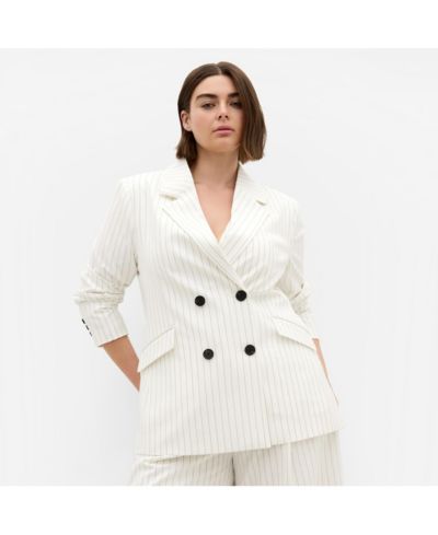 Женский блейзер CITY CHIC в тонкую полоску с двубортной застежкой