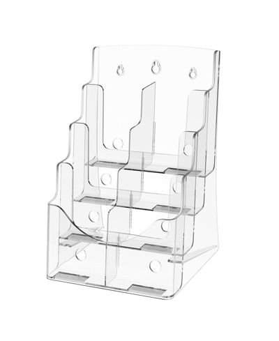 SUGIFT Acrylic Brochure Holder 8.5 x 11 in 4-Tier Display Stand Office Organizer