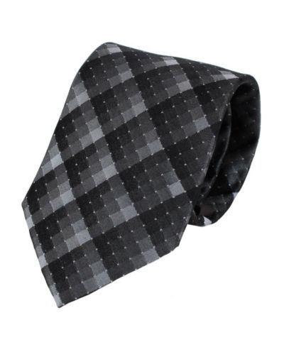 Trafalgar Мужской шелковый галстук Micro Square Business Falcon Grey and Silver