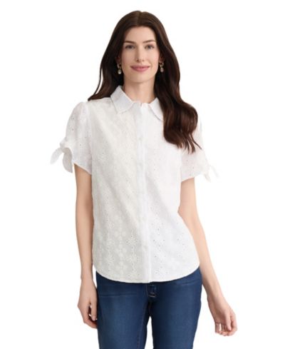 Блузка Jones New York Petite Bandana Eyelet