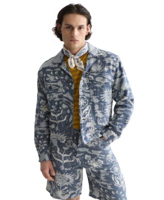 SCOTCH & SODA Мужская куртка trucker с жаккардовым узором Delfts Blauw