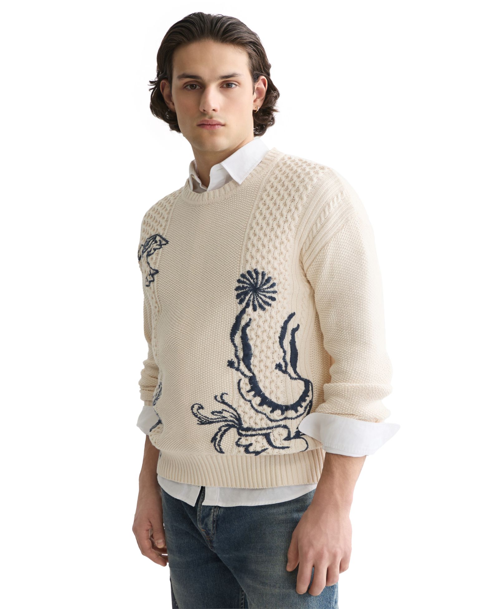 SCOTCH & SODA Men's Embroidered Pullover Sweater
