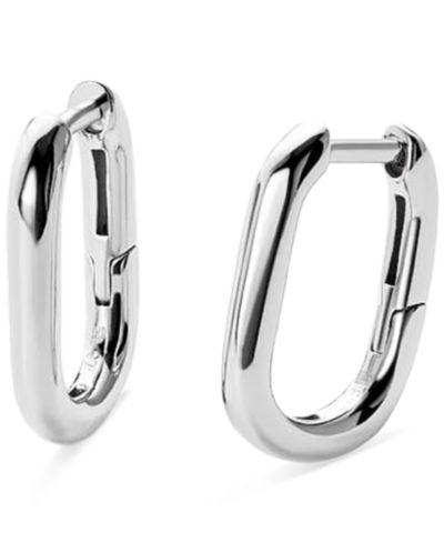 Ana Luisa Rox Mini Sterling Silver Elongated Mini Hoop Earrings