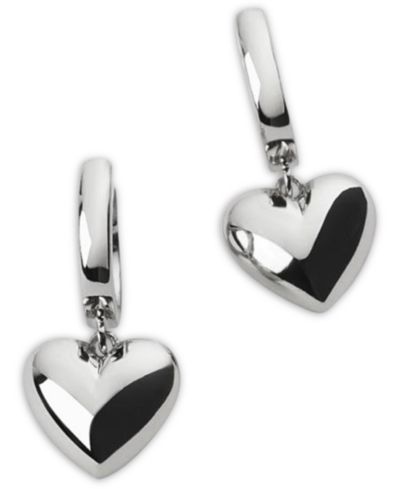 Ana Luisa серьги-кольца Jessica Puffed Silver Heart