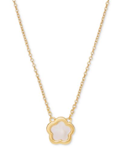 Ana Luisa Saya Gold-Plated Mother of Pearl Inlay Flower Pendant Necklace