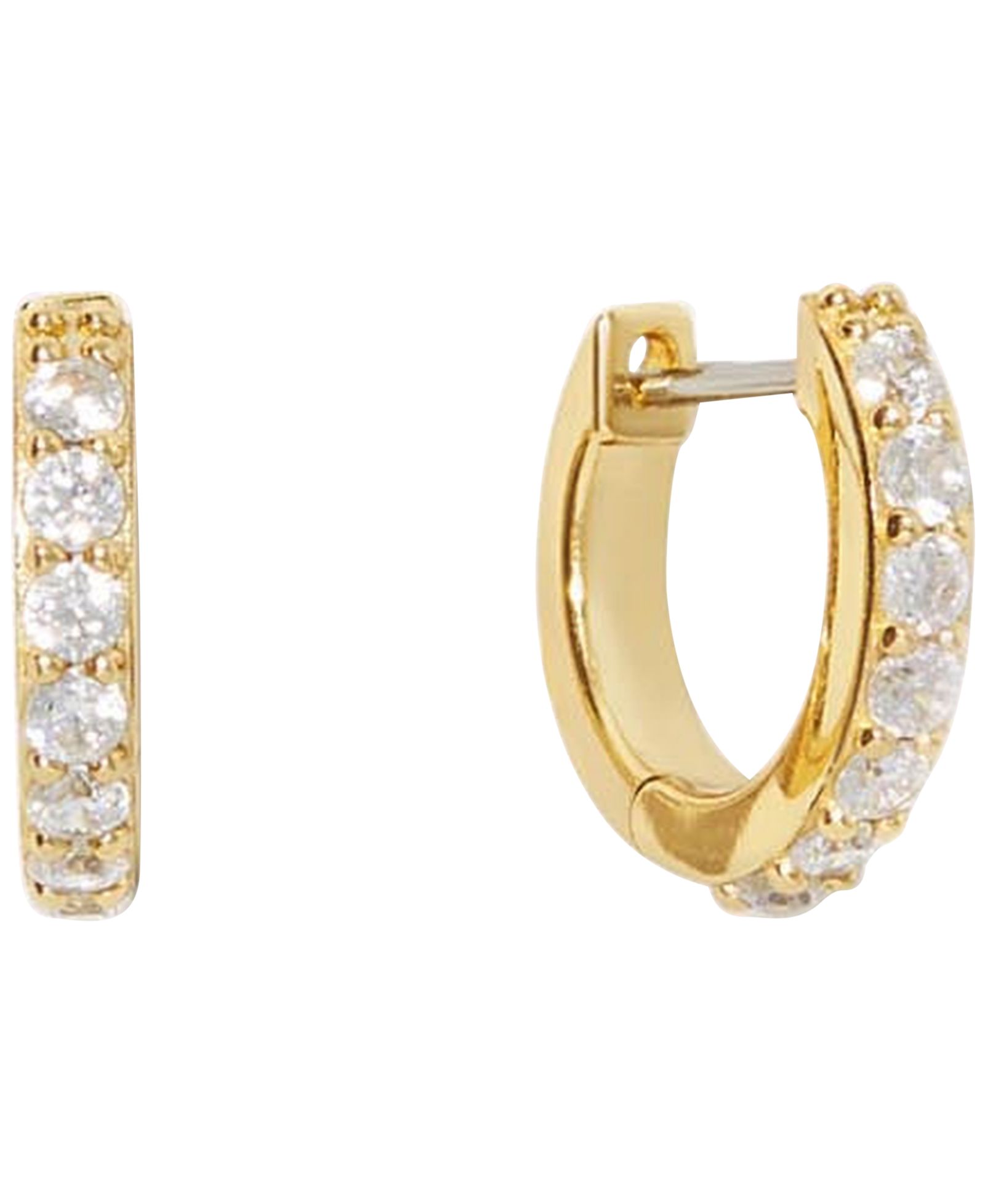 Серьги-кольца Ana Luisa Suzanne Medium Gold-Plated Pave Huggie