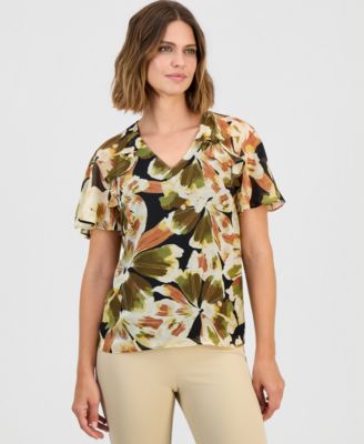 Кардиган Anne Klein Women's Ruffled Flutter-Sleeve