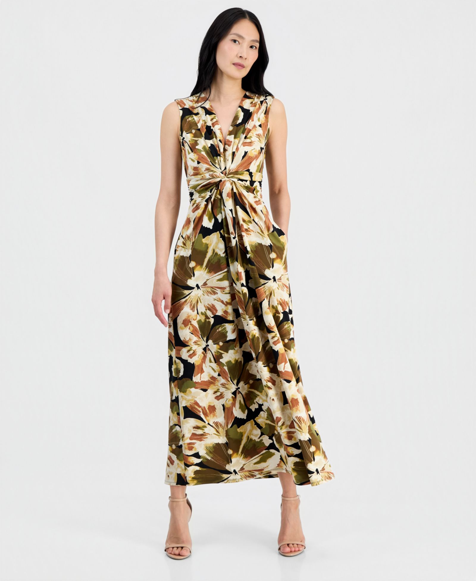 Женское платье Anne Klein Twist-Front без рукавов maxi