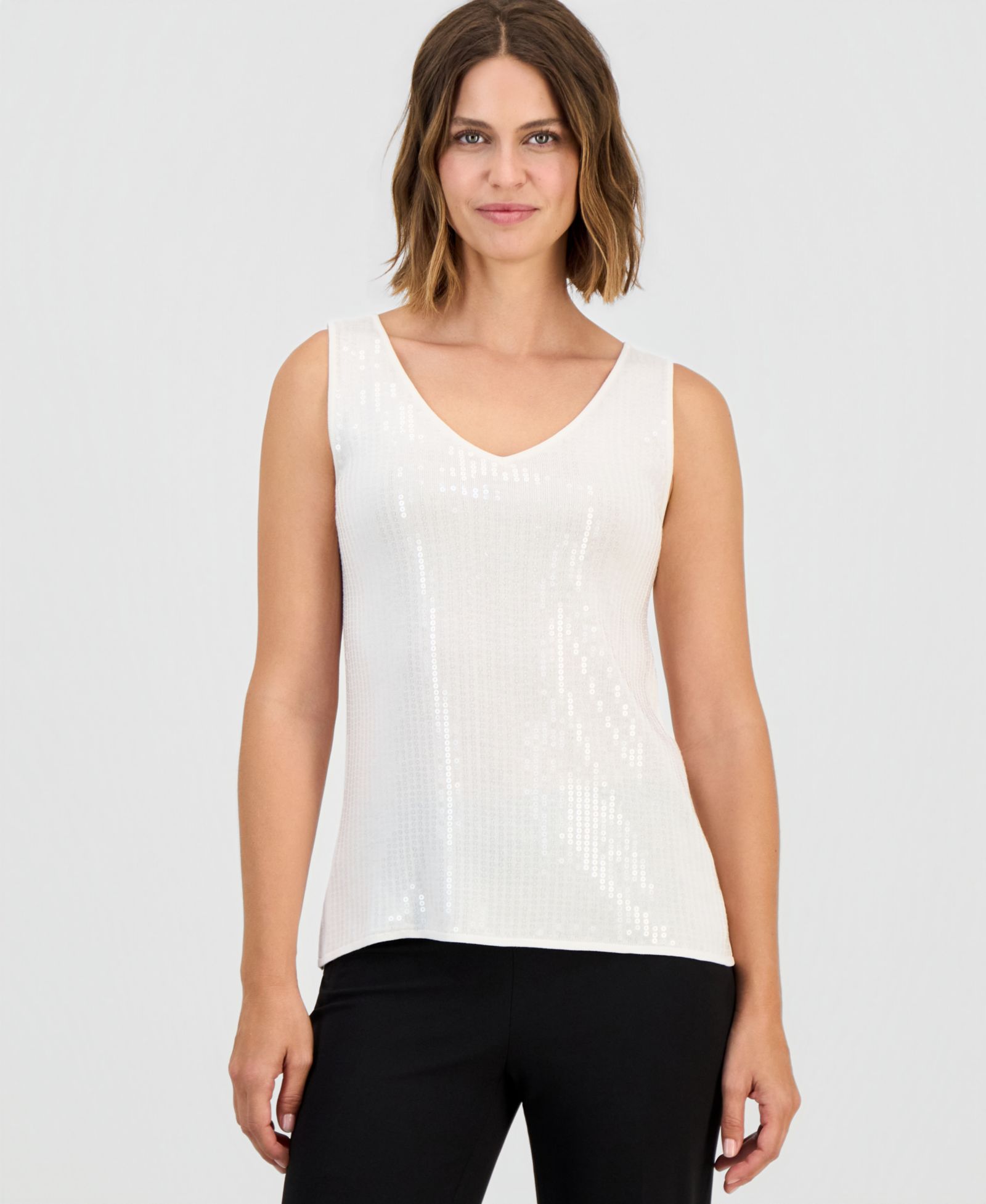 Anne Klein Women's Sequin Tank Top