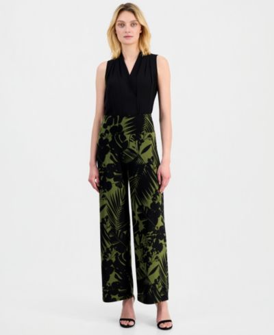 Брюки Anne Klein Women's Printed High Rise Wide Leg, Regular & Petite